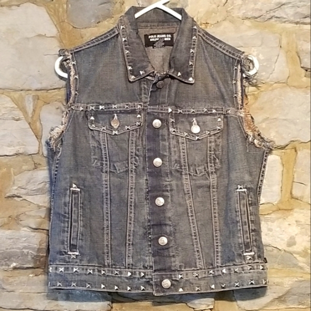 Polo Jeans Co. Ralph Lauren Denim Vest With Studs